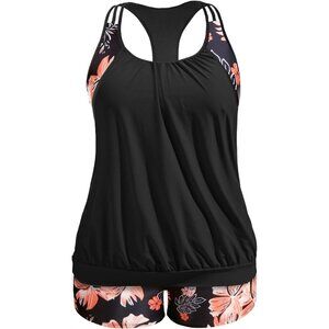 Plus Size Tankini Swimsuit Two Piece Tummy Control Bathing Suit for Women